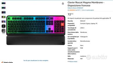 Tastiera gaming RGB Roccat Magma AZERTY