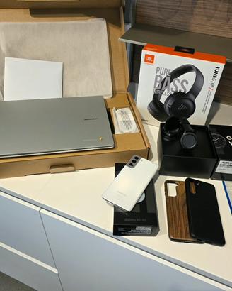 Samsung S21 + Chromebook + smarthwatch + cuffie