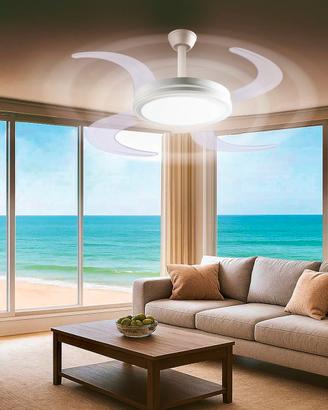 Lampadario Applique Ventilatore cm 50 Luce Led