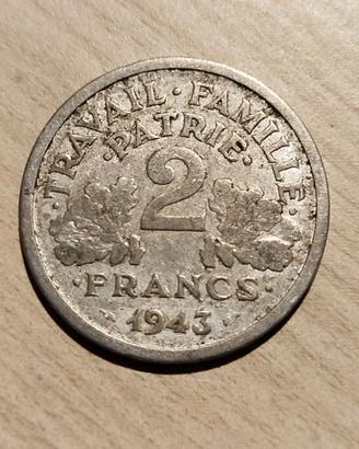 Moneta da 2 Franchi del 1943