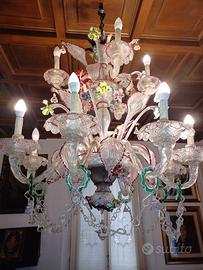 Lampadario veneziano in vetro di Murano