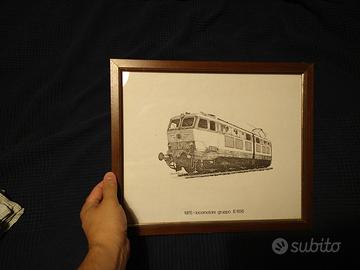Stampa locomotiva e656 ferrovia treni fs