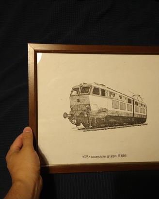 Stampa locomotiva e656 ferrovia treni fs