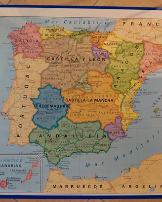 Carta geografica Spagna