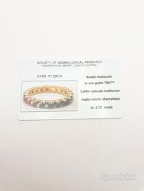 Anello eternè oro 18KT con zaffiri multicolor 2.70