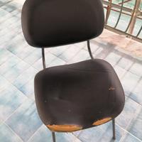 Sedia ufficio Olivetti Vintage anni 70 pelle nera 