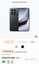 Smartphone POCO F9 Ultra 5G 16GB-1TB Black NUOVO!