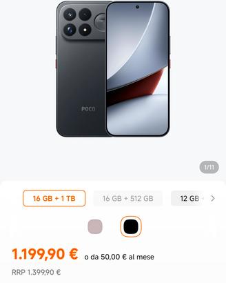 Smartphone POCO F9 Ultra 5G 16GB-1TB Black NUOVO!