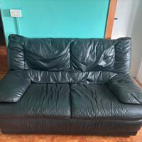 Divano in pelle nera 2 posti