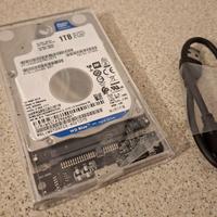 HDD WD 1TB 2.5" con box esterno USB 3.0 trasparent