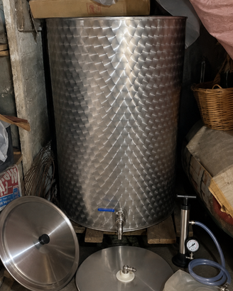 Serbatoio cisterna inox vino semprepieno completo 