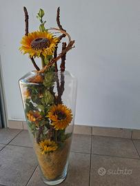 Vaso decorativo con girasoli 