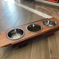 Portaciotole artigianale legno per cani e gatti