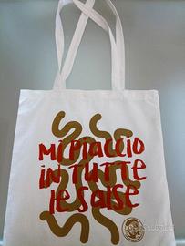 Sacca spesa Orco bianca con logo con 4 poster