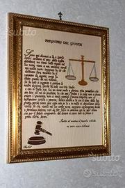 Quadro preghiera del giudice