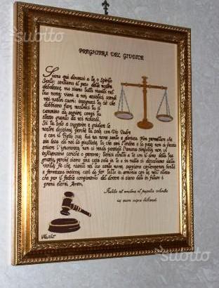 Quadro preghiera del giudice