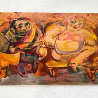 Mino Maccari - olio su tavola