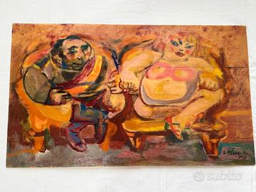 Mino Maccari - olio su tavola