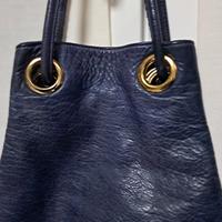 borsa jey coleman. pelle blu delave' tinta in capo