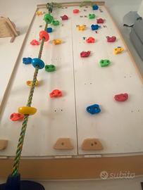 Gioco Legno Parete Arrampicata Bambini Inclinabile