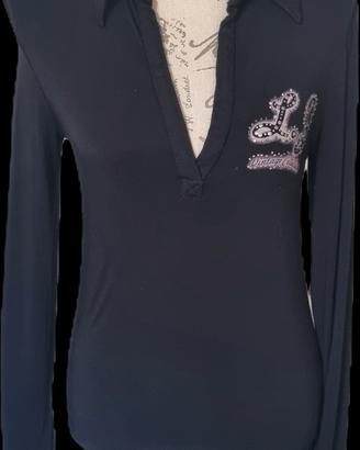 Maglia LIU JO Vintage Collection nera con strass
