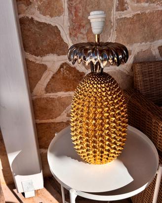Lampada a forma di ananas dorata