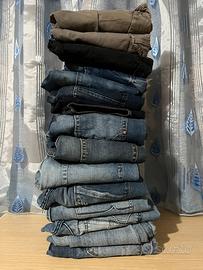 Lotto di 17 jeans/pantaloni uomo - taglie 44-46