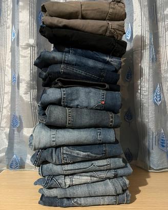 Lotto di 17 jeans/pantaloni uomo - taglie 44-46