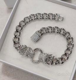 Bracciale massiccio  in argento 925 rodiato
