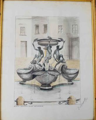 Veduta di Roma – Fontana delle Tartarughe