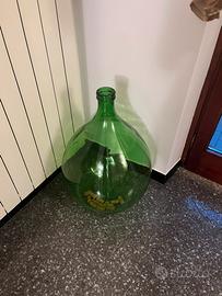 Boccione in vetro verde da damigiana