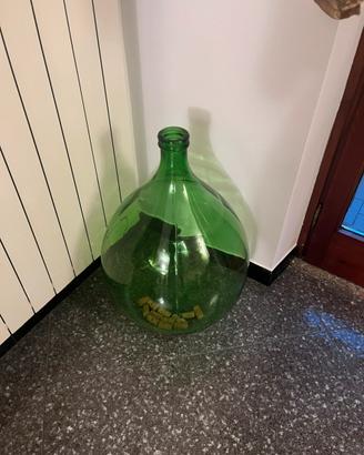 Boccione in vetro verde da damigiana