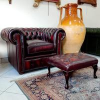 Poltrona chesterfield club bordeaux inglese nuova 