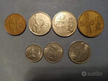 Set monete 1993 Slovacchia corone e halierov