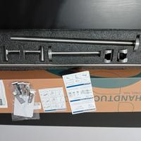 set porta asciugamani da bagno argento nuovo