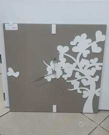 Orologio da parete quadrato cuori albero vita