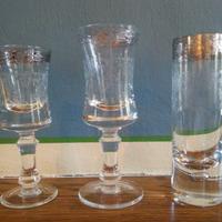 Bicchieri vintage cristallo bordo argento (18 pz.)