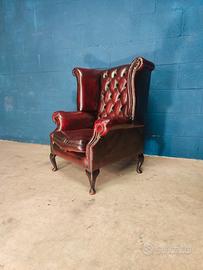 Poltrona Chester Chesterfield Queen Anne bordeaux 
