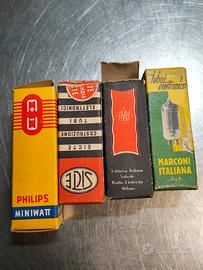 Lotto 4 valvole vintage Telefunken Marconi NOS