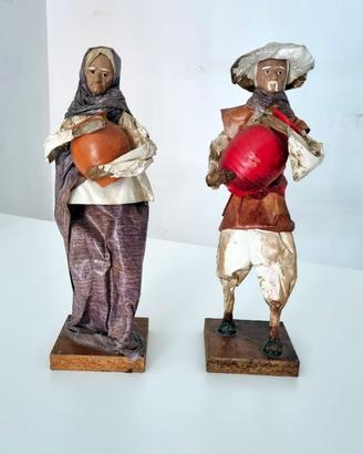 Coppia sculture tradizione messicana in cartapesta