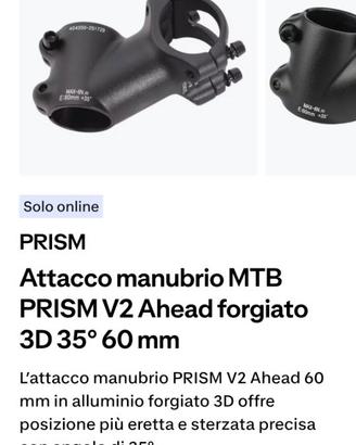 PRISM Attacco manubrio MTB PRISM V2 Ahead forgiato