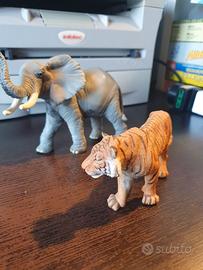 animali Papo elefante  africano e tigre 
