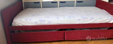 Letto singolo Duetto Flou con contenitori