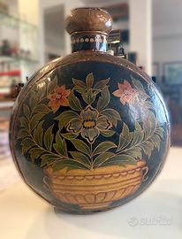 Vaso da fiori in metallo dipinto a mano - India