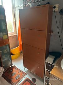 Scarpiera slim salvaspazio in legno chiaro
