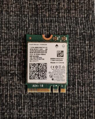 Scheda Wi-Fi Intel 3168NGW per Notebook