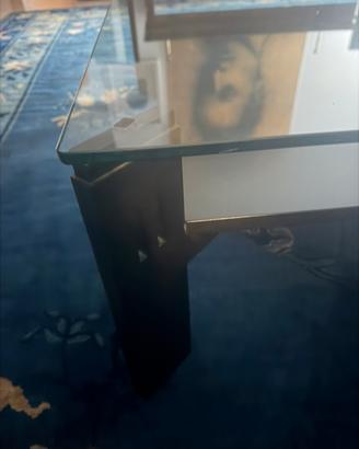 Giorgetti firmato in vetro e base legno wenge