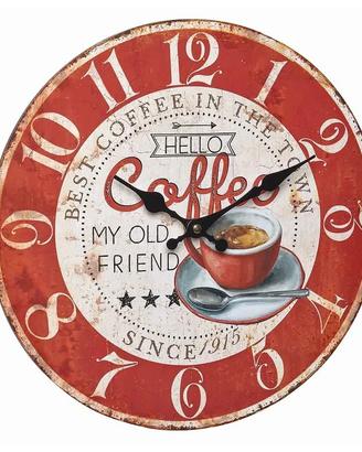 Orologio da parete analogico Vintage Coffee