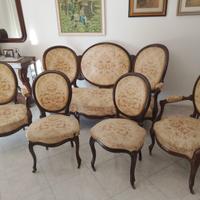 Salotto Luigi Filippo '800 a medaglione
