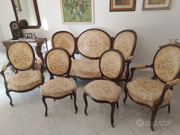 Salotto Luigi Filippo '800 a medaglione